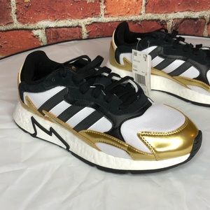 Adidas Tresc Run Black and Gold Sneakers Size 8 Nw